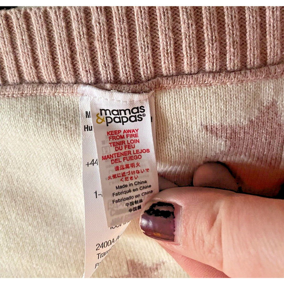 Mamas & Papas Baby Blanket Pale Pink Ivory White Star Soft Knit Nursery Girls - Picture 12 of 14